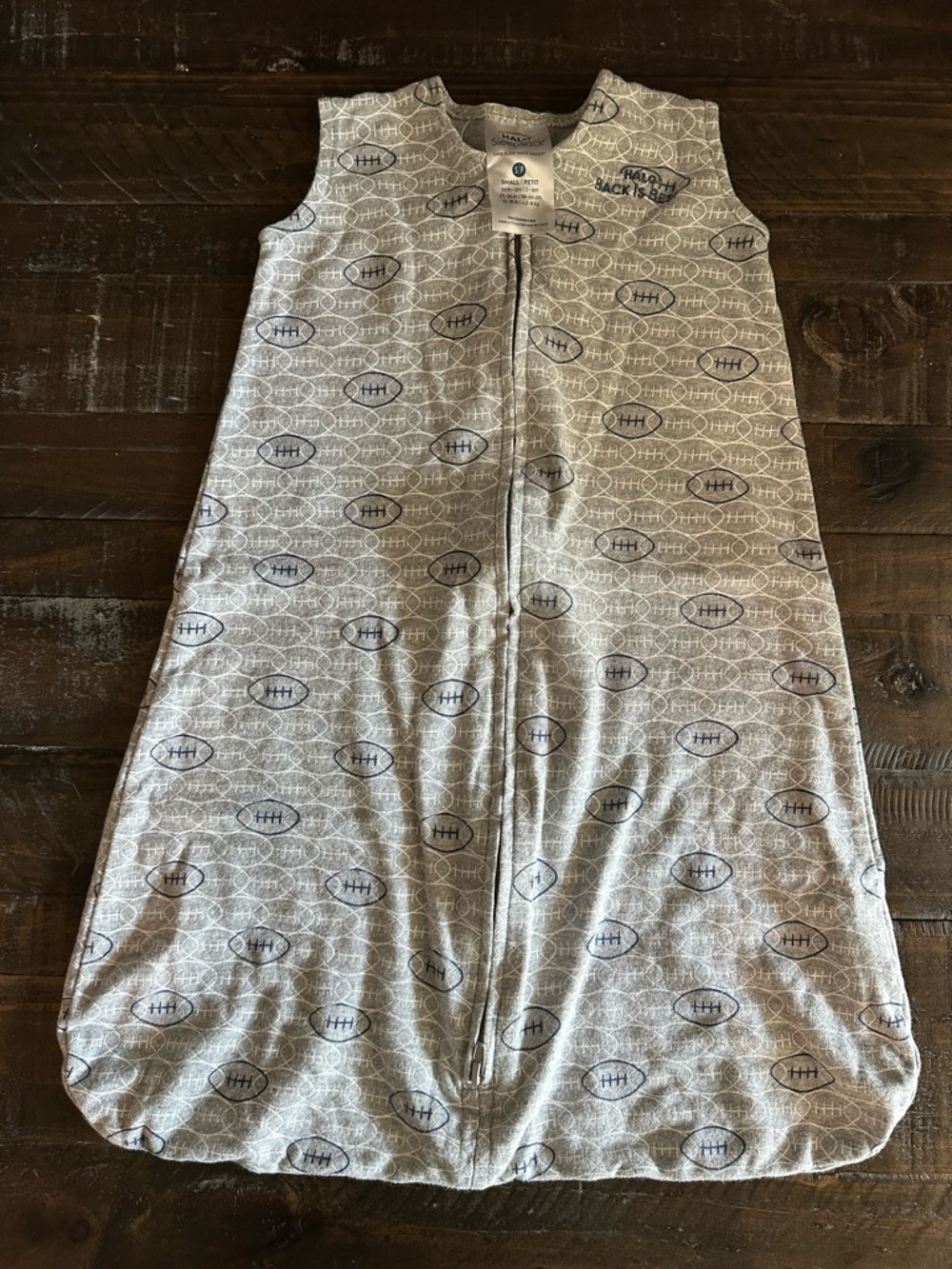 Halo Gray Baby Sleep Sack with Football Print